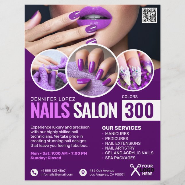Lila Nail Salon Flyer (Vorne)