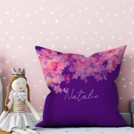 Lila Name der Blumenkoralle Kissen