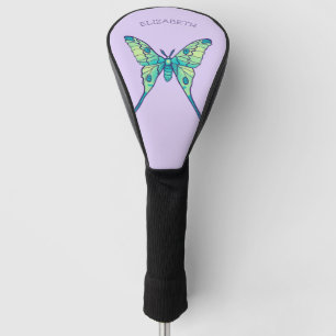 Lila Name der Luna-Schmetterlingsinsekte Golf Headcover