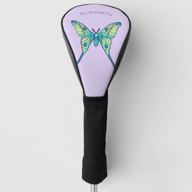 Lila Name der Luna-Schmetterlingsinsekte Golf Headcover (Vorderseite)