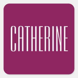 Lila Name Quadratischer Aufkleber