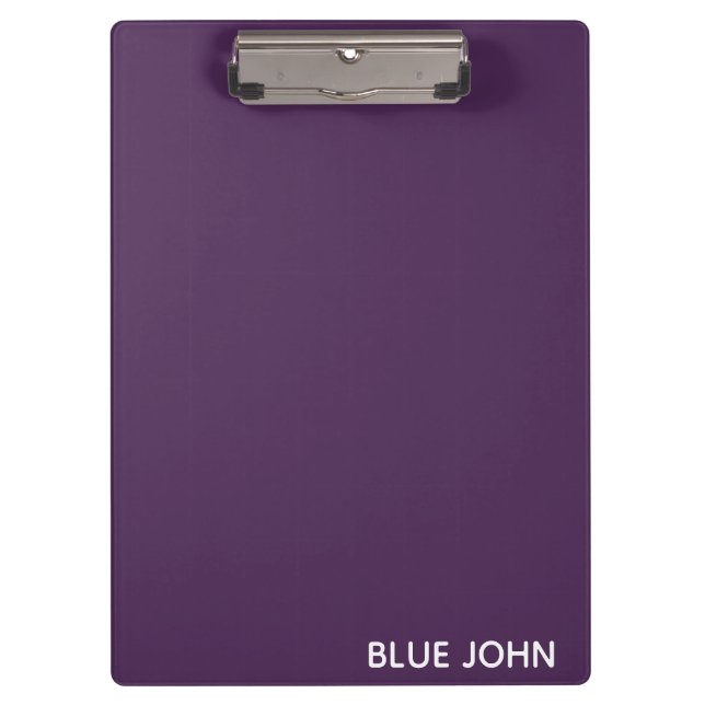 Lila Name von Blue John Klemmbrett (Vorderseite)