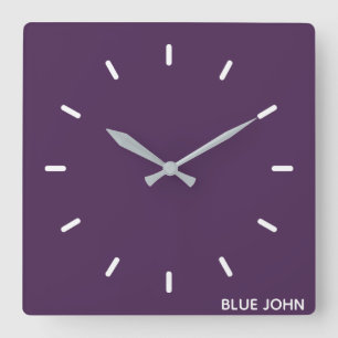 Lila Name von Blue John Quadratische Wanduhr