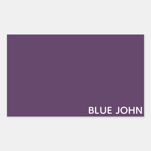 Lila Name von Blue John Rechteckiger Aufkleber (Vorderseite)