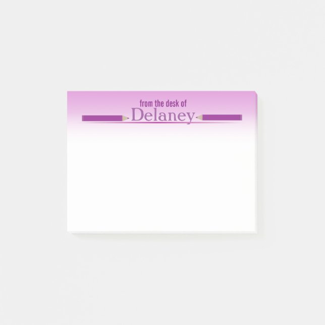 Lila Namensschaukasten-Post-Itanmerkungen Post-it Klebezettel (Vorderseite)