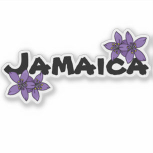 Lila nationale Blume Jamaikas Aufkleber