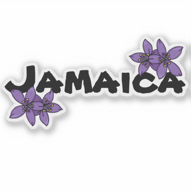 Lila nationale Blume Jamaikas Aufkleber (Vorderseite)