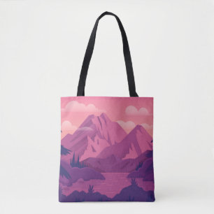 Lila Naturlandschaft Tasche