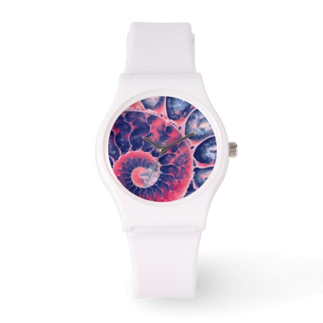 Lila Nautilus Armbanduhr (Vorderseite)