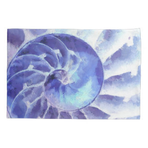 Lila Nautilus-Kunst Kissenbezug