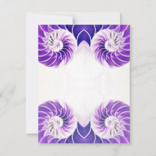 Lila Nautilus Muschel Fibonacci Spiral Feiertagskarte
