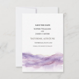 Lila-Nebel-Hochzeit Save The Date