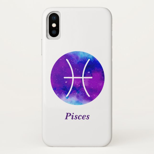 Lila Nebelfleck Trendy Tierkreis-Zeichen-Fische Case-Mate iPhone Hülle (Rückseite)