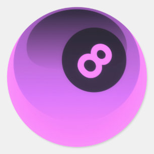 Lila Neon 8 Ball Runder Aufkleber
