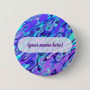 Lila Neon-Marmor-Textur Abstrakte Flüssige Farbe Button