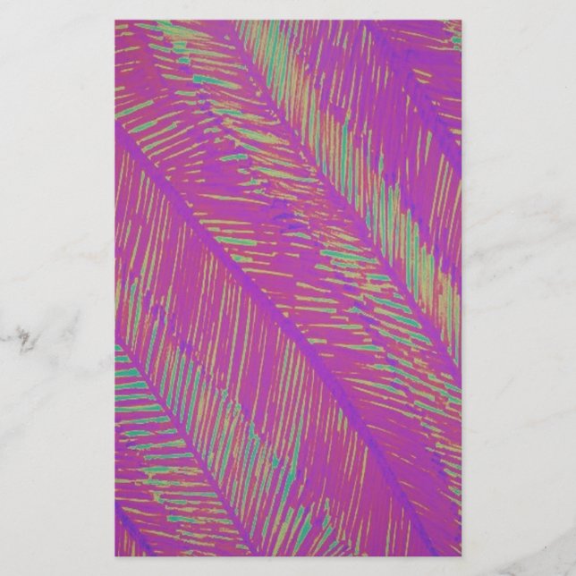 Lila Neon Palms Briefpapier (Vorderseite)