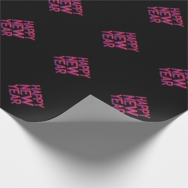 Lila Neues Jahr Geschenkpapier (Ecke)