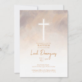 Lila neutrale Farbtaufe Einladung