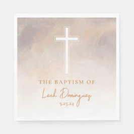 Lila neutrale katholische Taufe Napkins Serviette