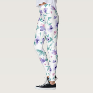 Lila niedliche Blume Leggings