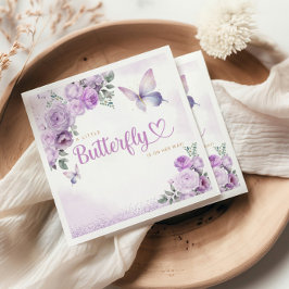 Lila niedliche kleine Schmetterlingsdusche Serviette