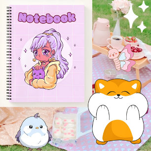 Lila niedliche Mädchen 💜 ✨ 💗 Notizbuch