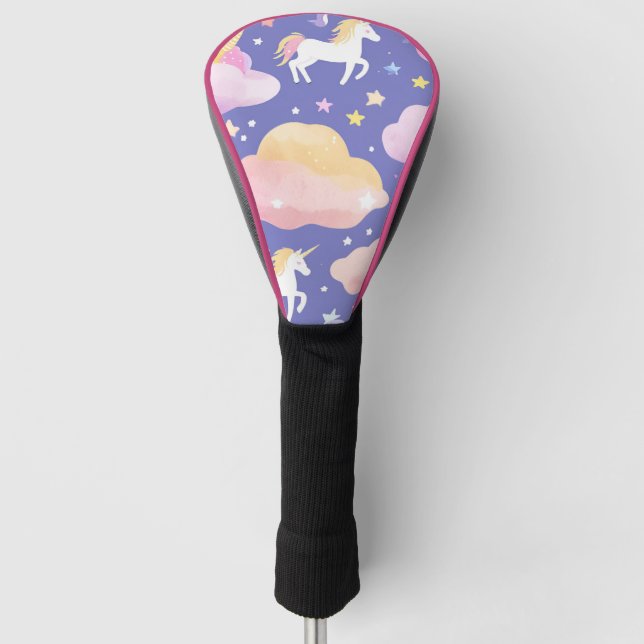 Lila Niedliche Rainbow-Kindermädchen Golf Headcover (Vorderseite)