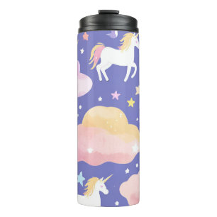 Lila Niedliche Rainbow-Kindermädchen Thermosbecher