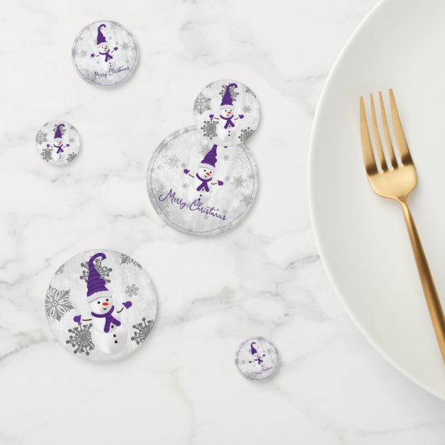 Lila Niedlicher Snowman Table Confetti Konfetti (Gruppe)
