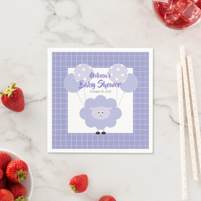 Lila Niedliches Sweet Lamb Modernes, einfaches Bab Serviette (Beispiel)