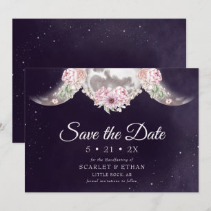 Lila Night Sky Floral Triple Moon Handfasts Save The Date