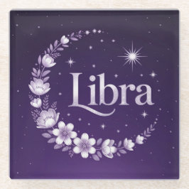 Lila Night Sky Libra Square Untersetzer