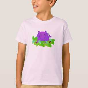 Lila Nilpferd mit Marienkäfern T-Shirt