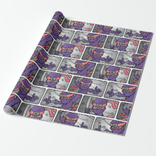 Lila Ninja Geschenkpapier