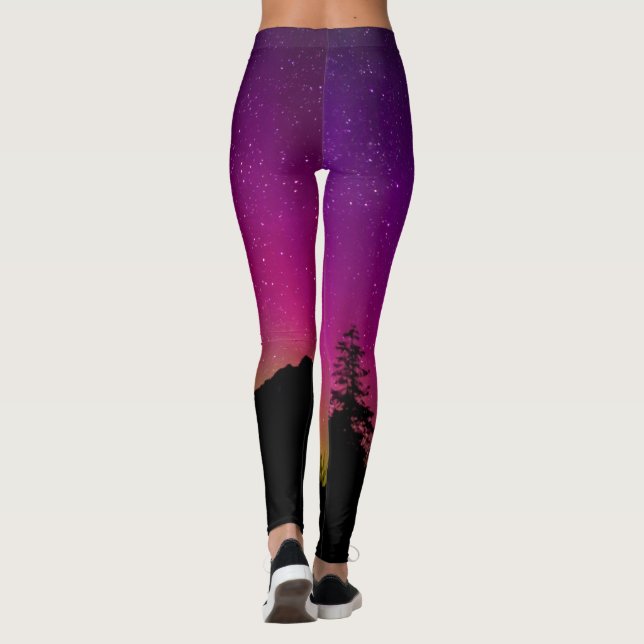 Lila Nordlichter für Frauen Leggings (Rückseite)