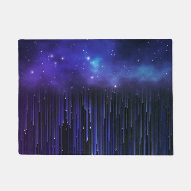 Lila Nordlichtgalaxie Fußmatte (Vorderseite)