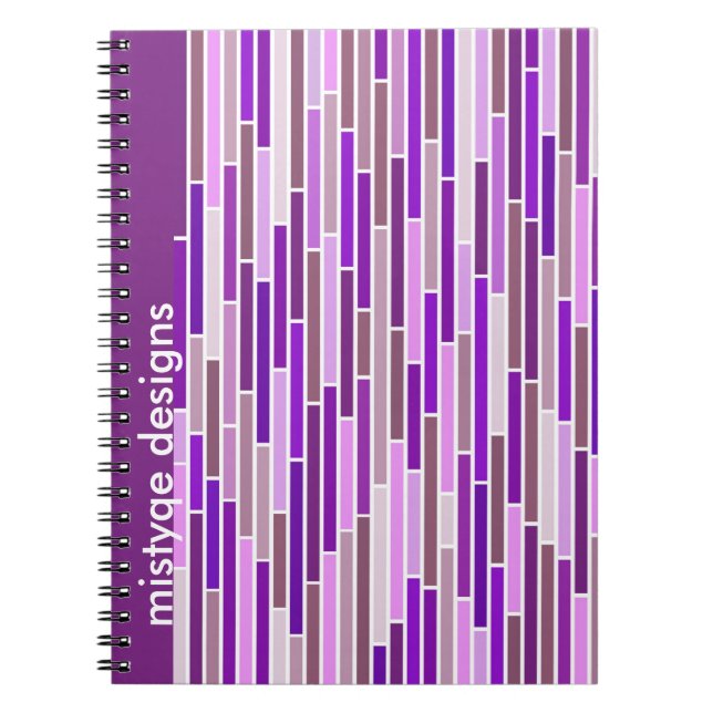Lila Notebook gestreift Notizblock (Vorderseite)