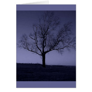 Lila Notizkarten mit Baum
