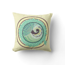 Lila Nouveau Pfau-Kunst-Dekor-Kissen