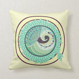 Lila Nouveau Pfau-Kunst-Dekor-Kissen Kissen