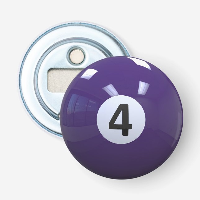 Lila Nr. 4 Billiard Pool Ball Flaschenöffner (Vorderseite)