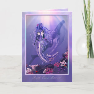 Lila Ocean Mermaid Geburtstagkarte Karte
