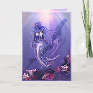 Lila Ocean Mermaid Geburtstagkarte Karte