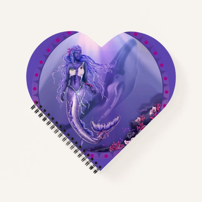 Lila Ocean Mermaid Notebook Notizbuch (Vorderseite)