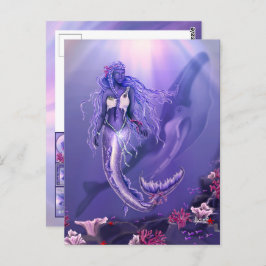 Lila Ocean Mermaid Postkarte
