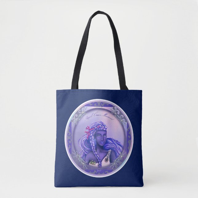 Lila Ocean Mermaid Tote Bag Tasche (Vorderseite)