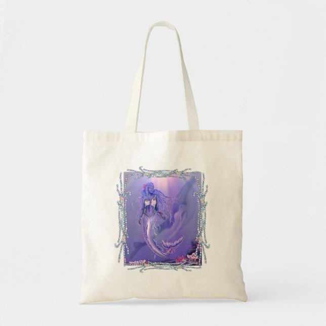 Lila Ocean Mermaid Tote Bag Tragetasche (Vorne)