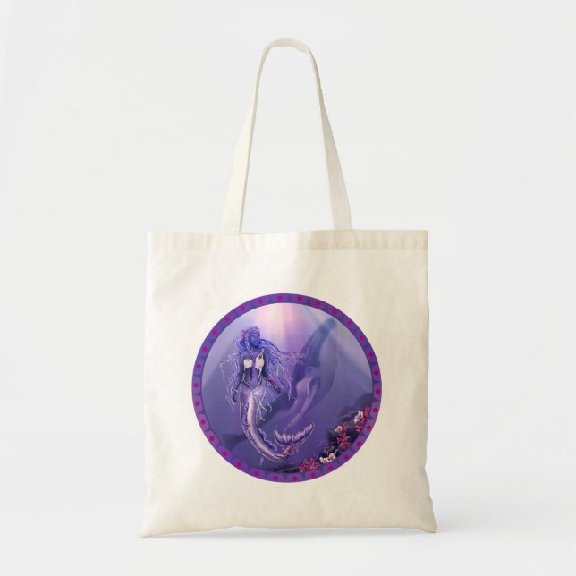 Lila Ocean Mermaid Tote Bag Tragetasche (Vorne)