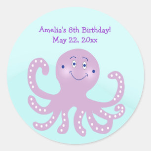 Lila Octopus Geburtstag Custom Gevor Sticker