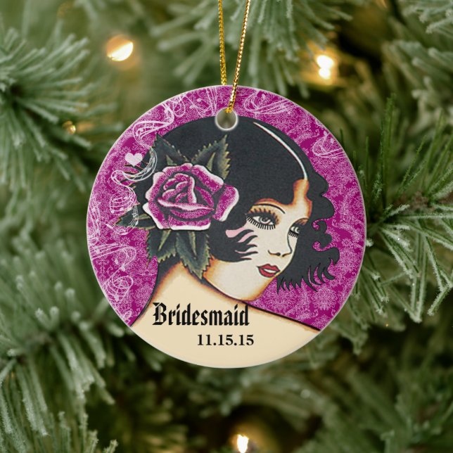 Lila oder farbenfroh keramik ornament (Baum)
